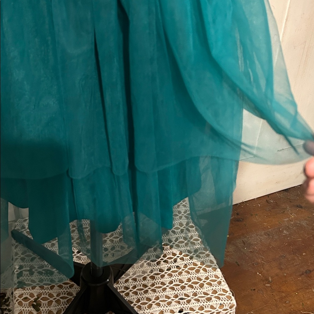 NWOT Thirty Thirty Party Dress Strapless Mini Green Tulle Holiday Semi-Formal - Picture 8 of 9